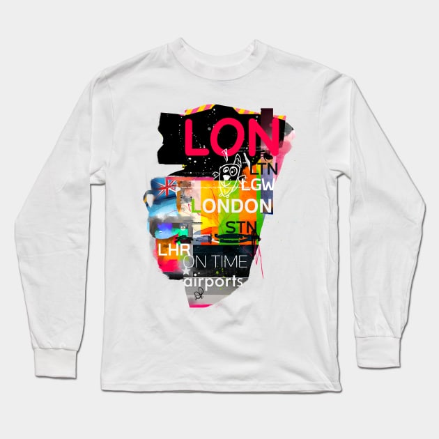 London modern collage design Long Sleeve T-Shirt by Woohoo